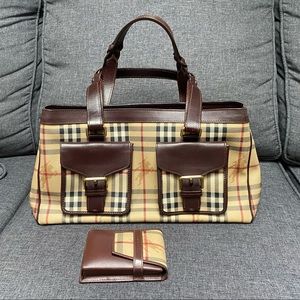 Burberry Haymarket Bag with Lipstick Case